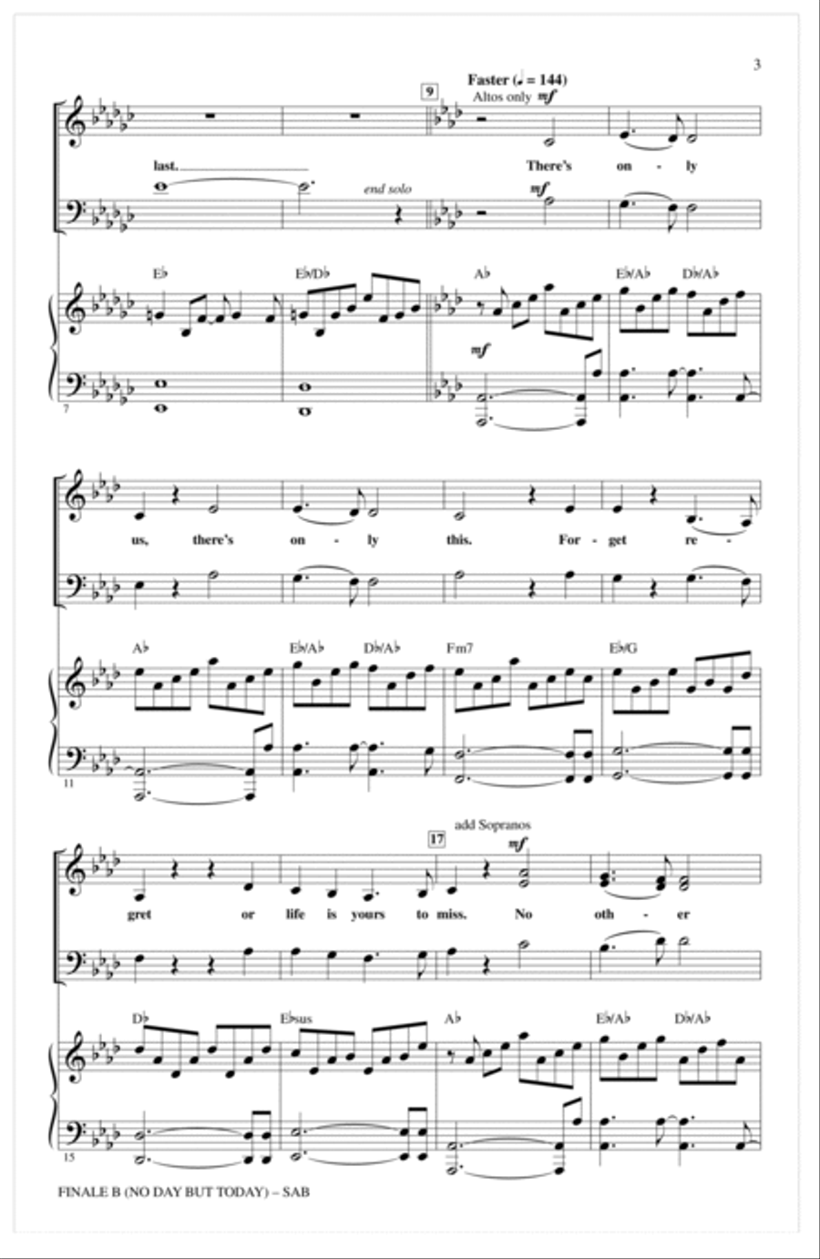 Finale B (No Day But Today) 3-Part scores gallery preview page 2