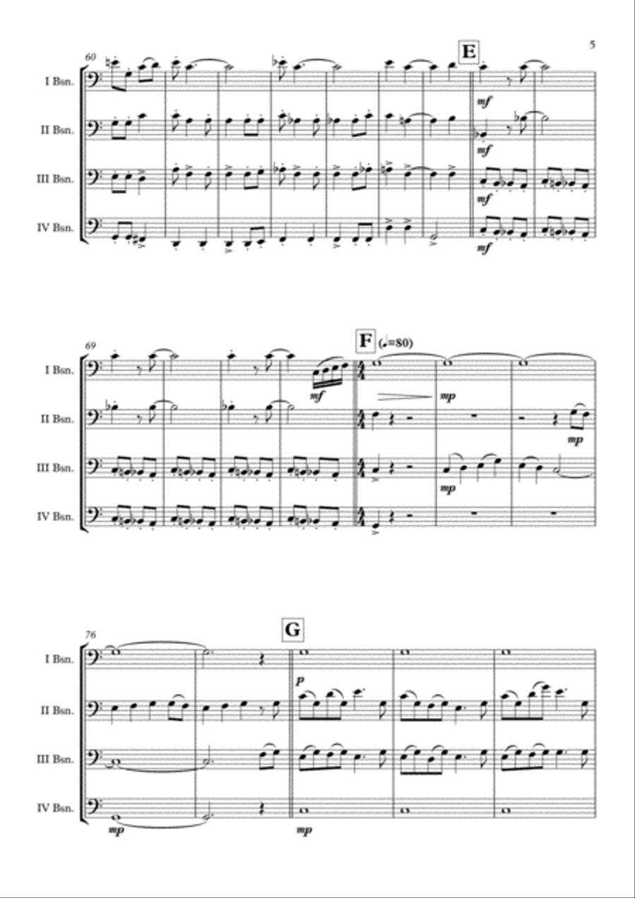 The Polar Express from Warner Bros. Pictures' THE POLAR EXPRESS Bassoon Quartet scores gallery preview page 6