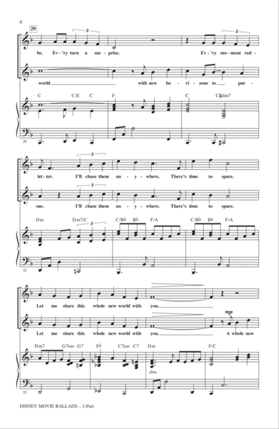 Disney Movie Ballads (Medley) (arr. Mac Huff) 2-Part scores gallery preview page 4
