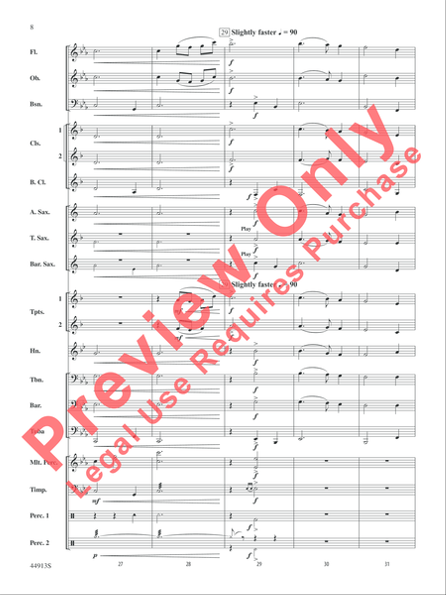 Midnight Carols Concert Band scores gallery preview page 8
