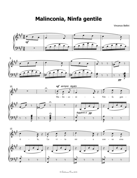 Malinconia, Ninfa gentile, by Vincenzo Bellini, in f sharp minor