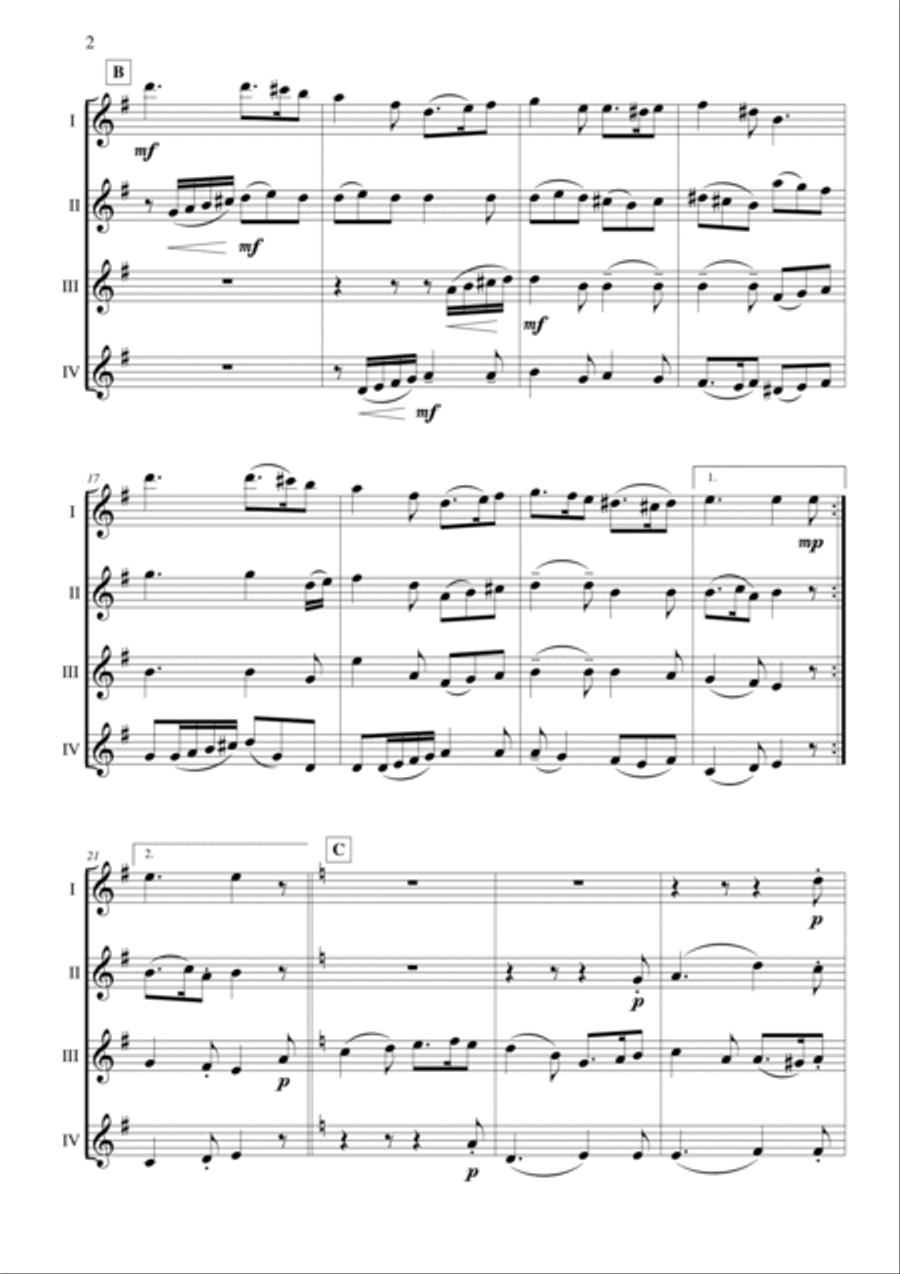 Greensleeves Flute Quartet scores gallery preview page 2