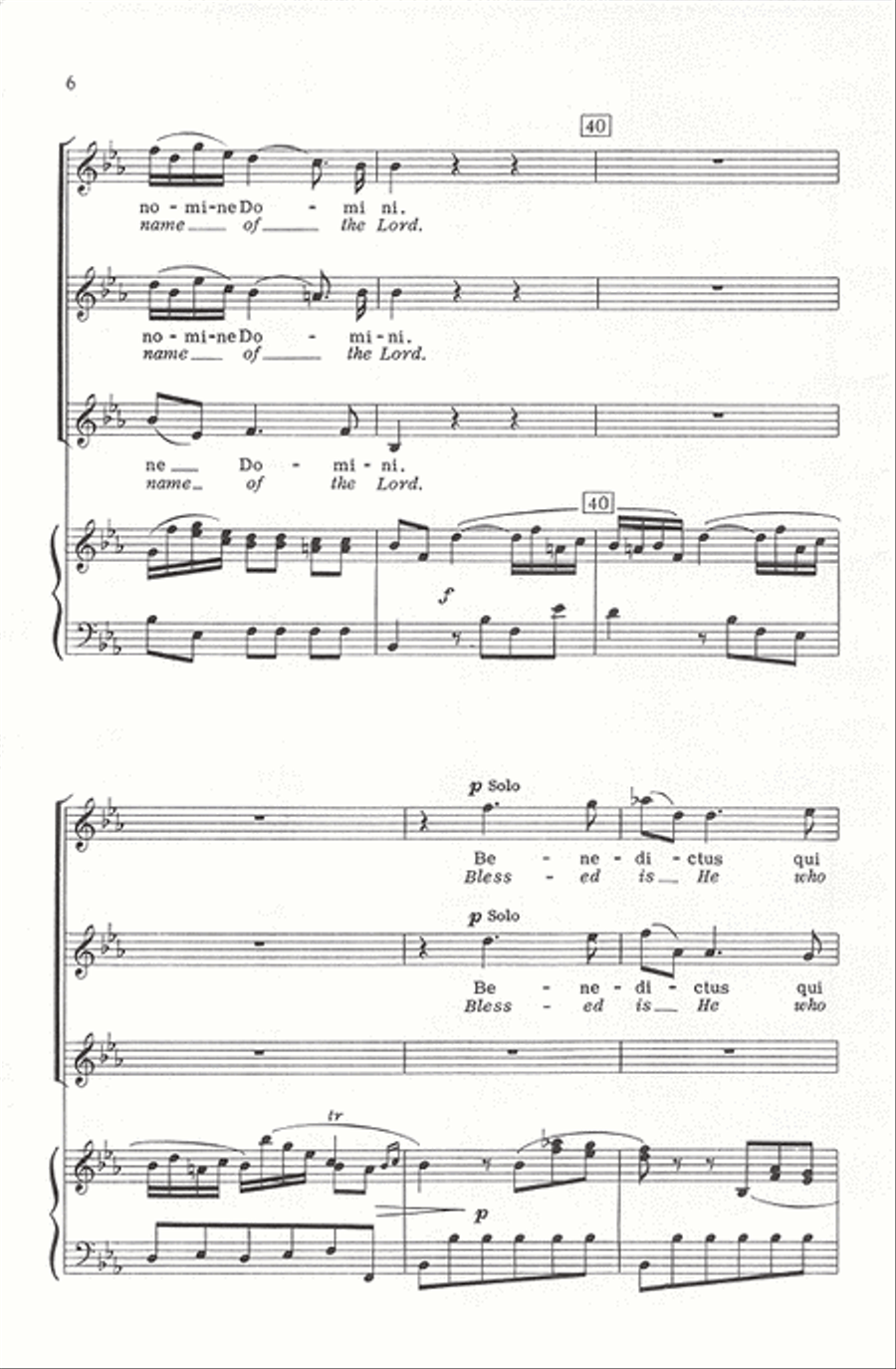 Benedictus (Blessed is He) (from Mass to St. Aloysius) SSA scores gallery preview page 6