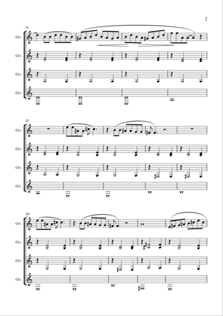 Gnossienne nº 3 (4 Guitars) - Score Only Guitar Ensemble scores gallery preview page 3