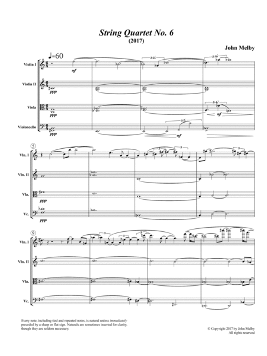 [Melby] String Quartet No. 6 String Quartet scores gallery preview page 3