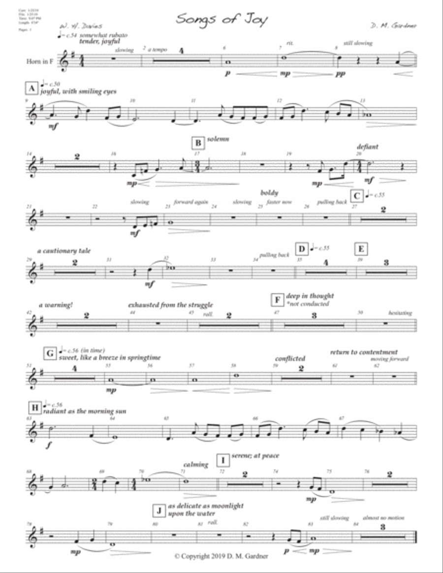 Songs of Joy (INSTRUMENTAL PARTS ONLY) Large Ensemble scores gallery preview page 3