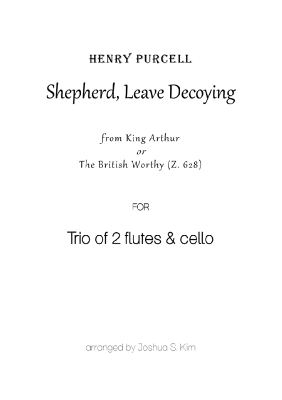Shepherd, Leave Decoying for Trio (2 flutes & cello) Small Ensemble scores gallery preview page 1