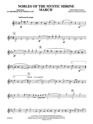 Nobles of the Mystic Shrine (March): (wp) 1st B-flat Trombone T.C.