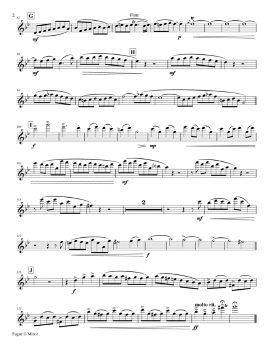 Fugue G Minor - (the 'little') - BWV 578 - Swing - Wind Quintet Woodwind Quintet scores gallery preview page 6