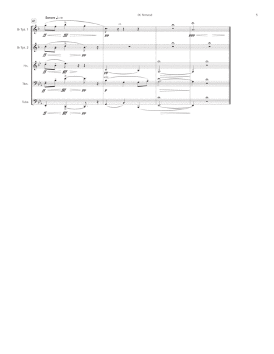 Nimrod for Brass Quintet Brass Quintet scores gallery preview page 5