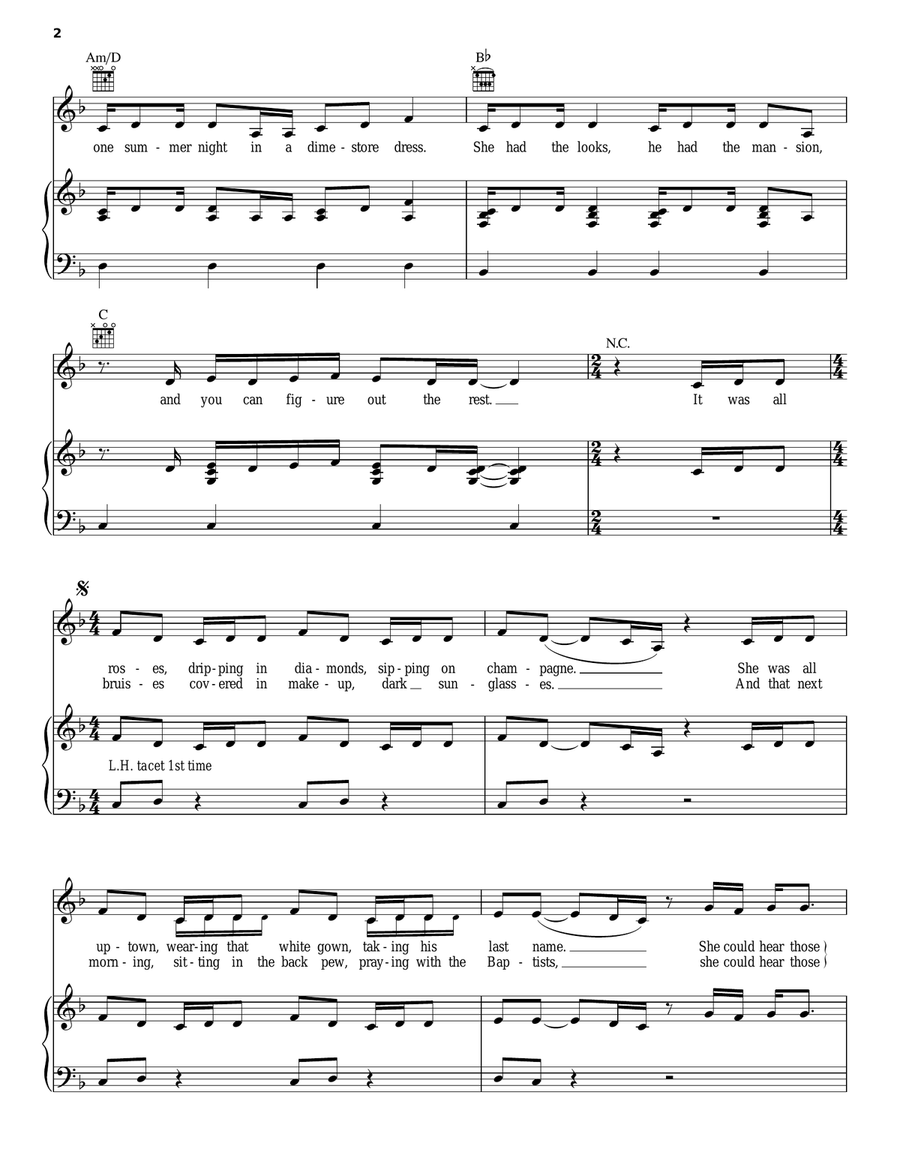 Church Bells Piano, Vocal, Guitar scores gallery preview page 2