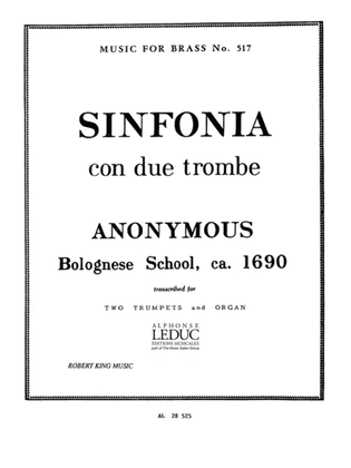 Book cover for Sinfonia Con Due Trombe (trumpets 2 & Organ)