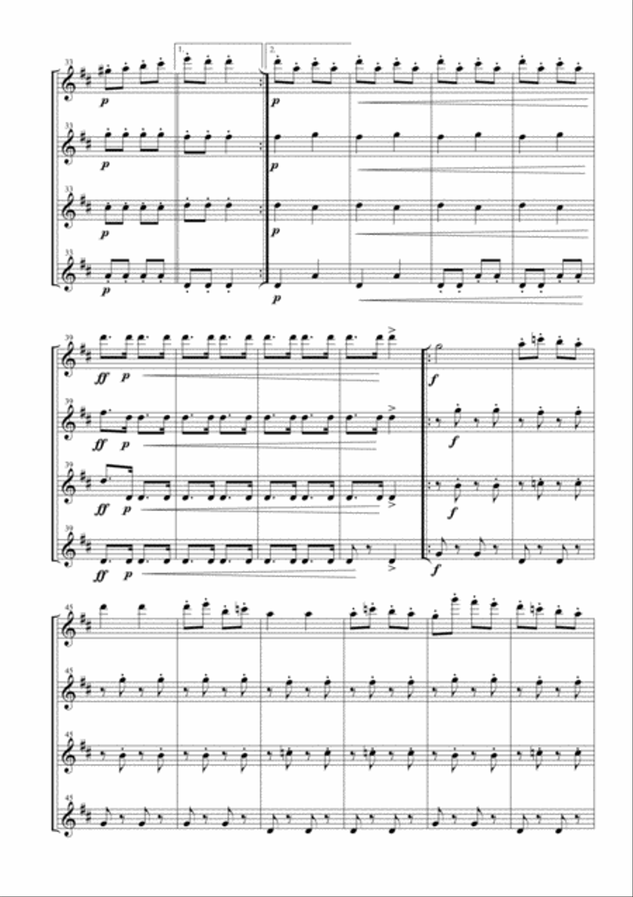 Infernal Galop (Can Can) for Flute Quartet Flute Quartet scores gallery preview page 3