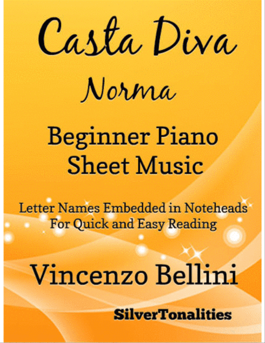 Casta Diva Norma Beginner Piano Sheet Music Easy Piano scores gallery preview page 1