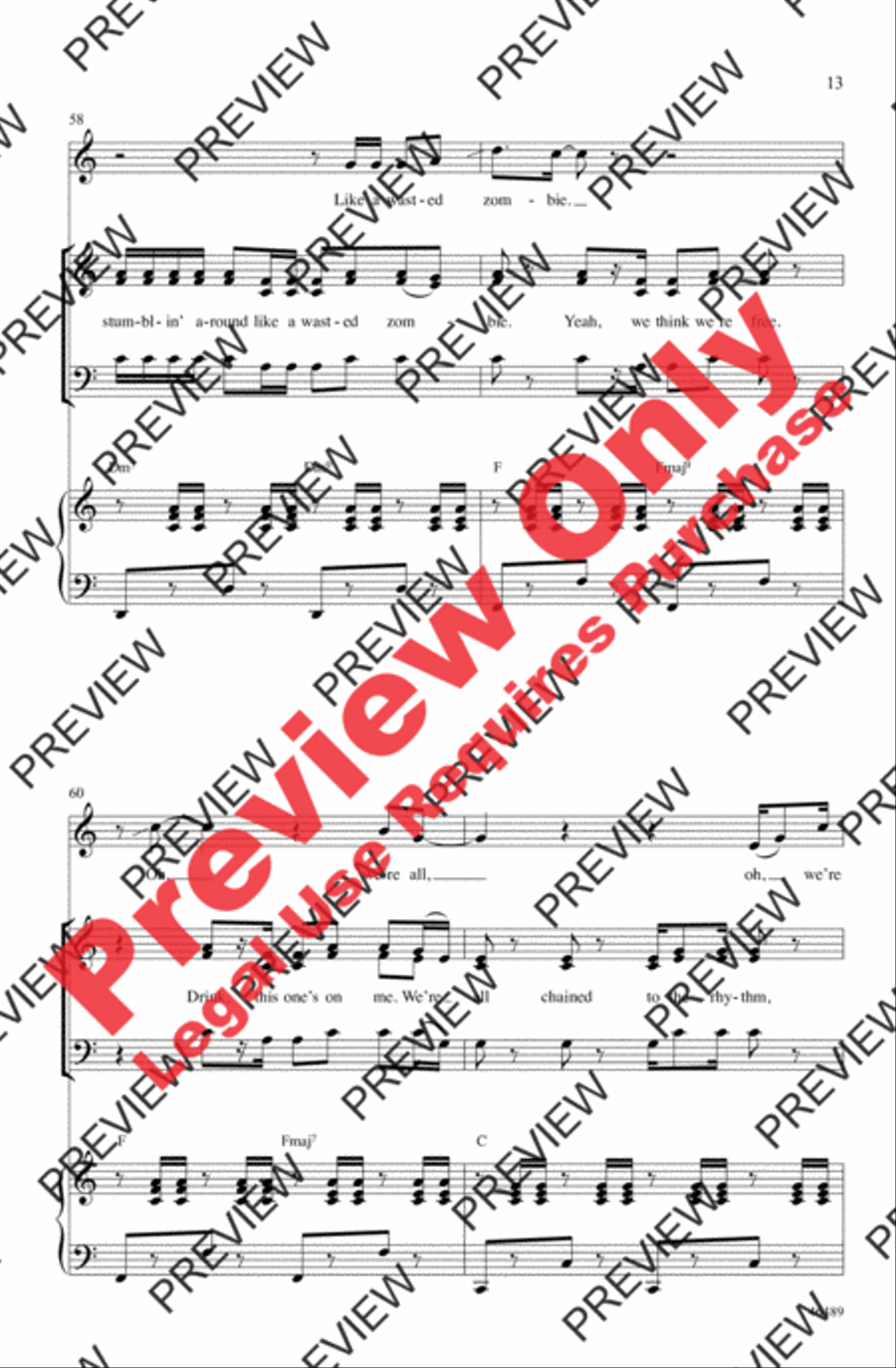 Chained to the Rhythm 3-Part scores gallery preview page 13