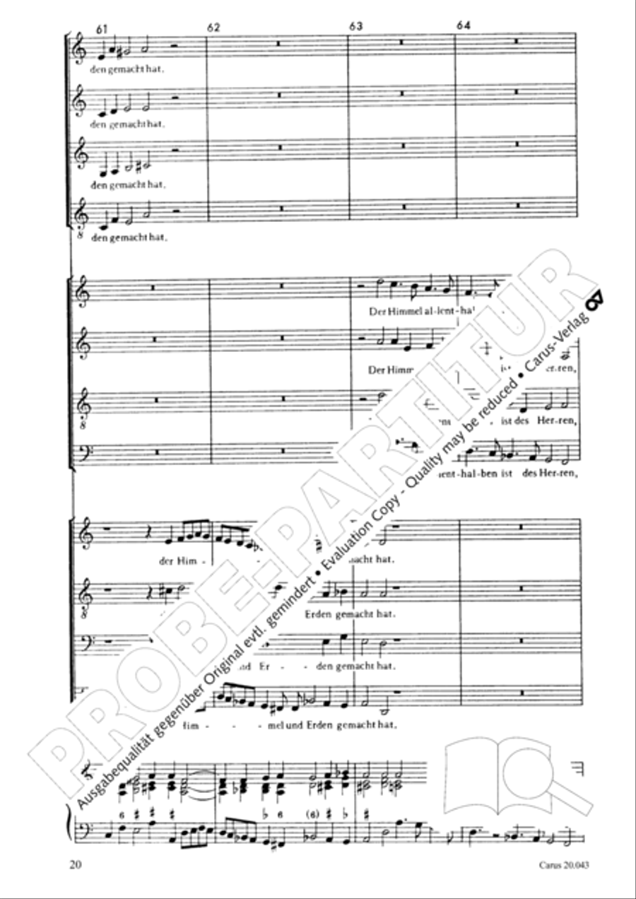Nicht uns, Herr, sondern deinen Namen 4-Part scores gallery preview page 21