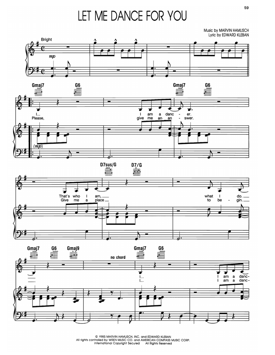 Let Me Dance For You (from A Chorus Line) Choir scores gallery preview page 1