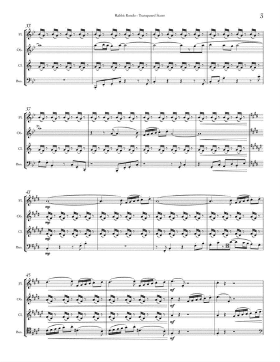 Rabbit Rondo Rabbit Rondo Woodwind Quartet scores gallery preview page 5