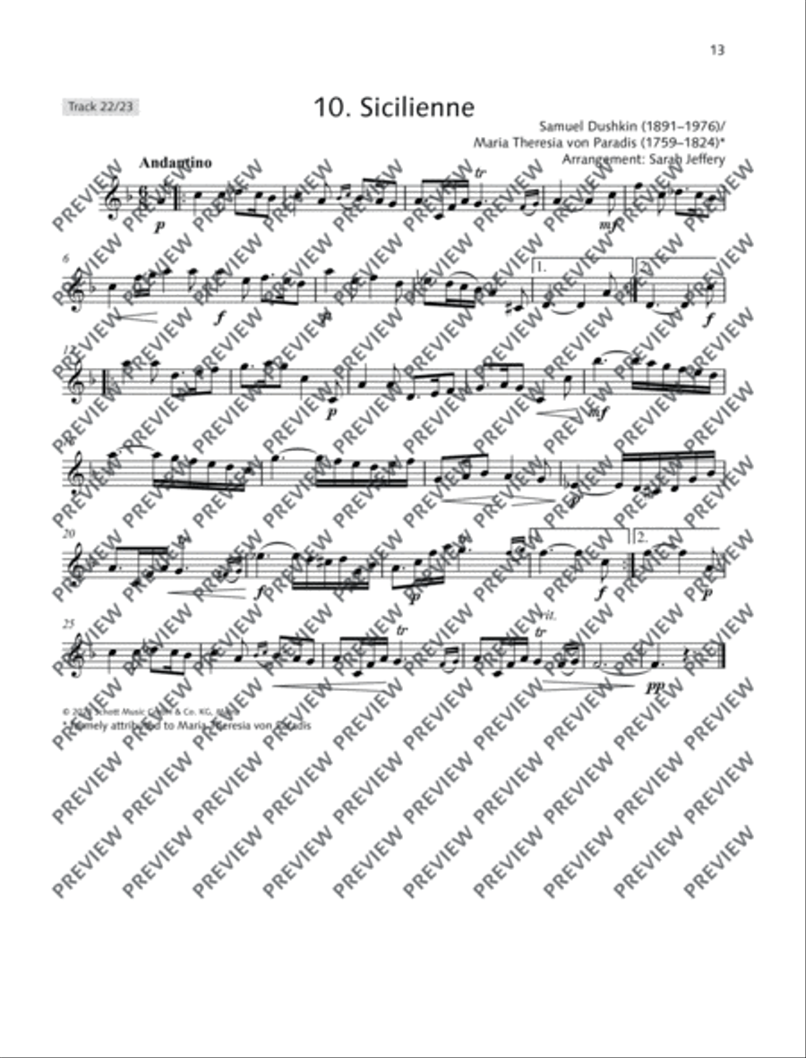 Sicilienne Soprano Recorder scores gallery preview page 4