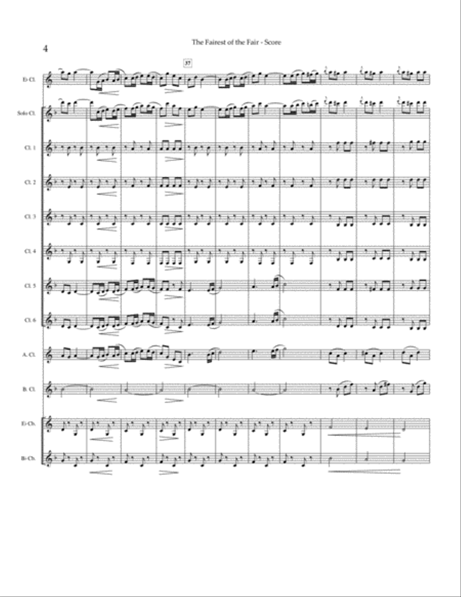 Fairest of the Fair Clarinet Choir scores gallery preview page 5