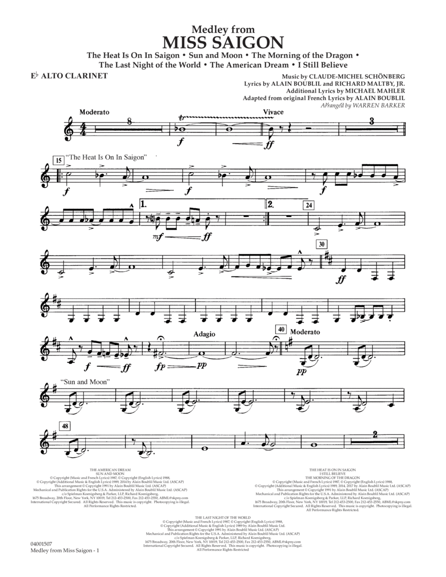 楽譜一覧】Miss Saigon (Musical) - ヤマハ「ぷりんと楽譜」