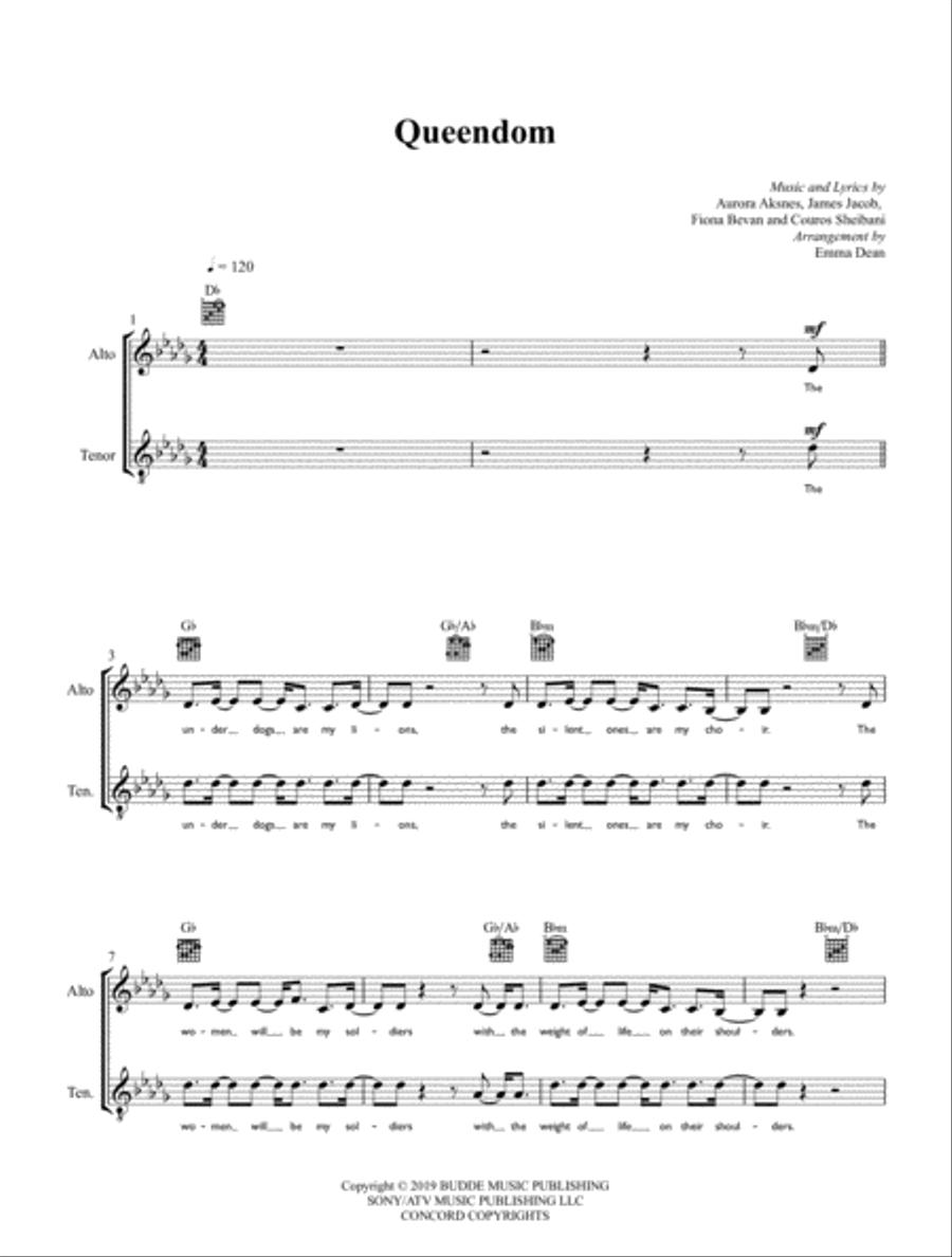 Queendom 4-Part scores gallery preview page 1