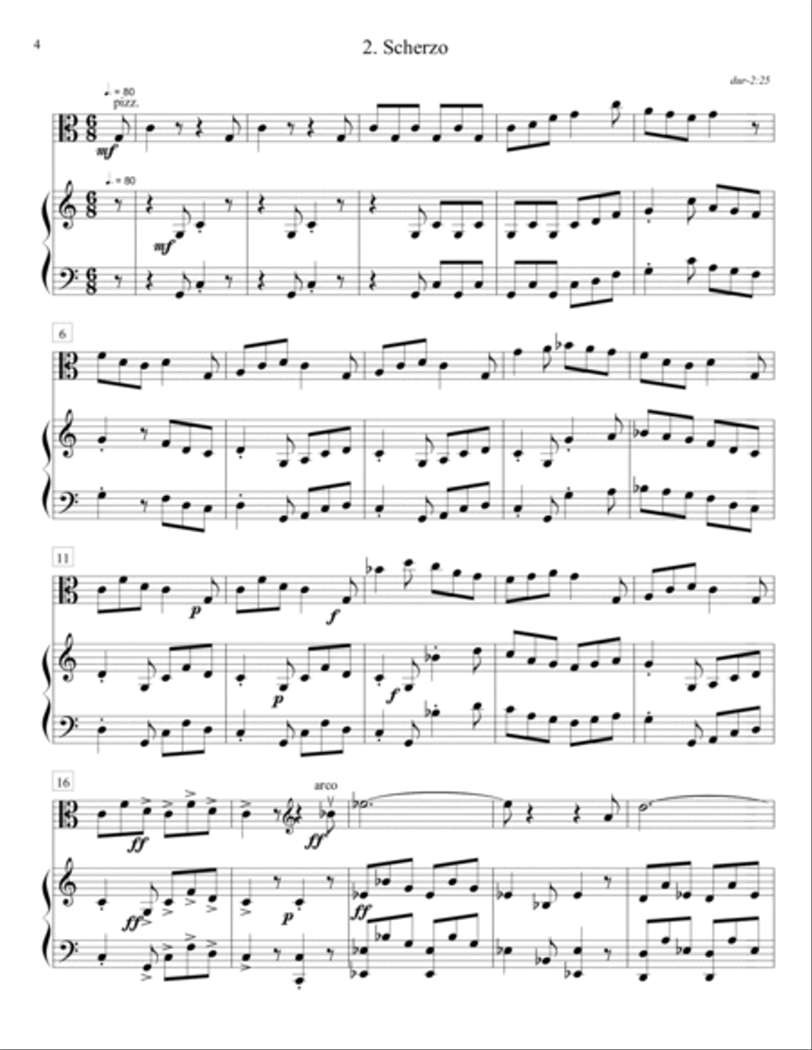 Sonata for Viola and Piano Piano Accompaniment scores gallery preview page 4