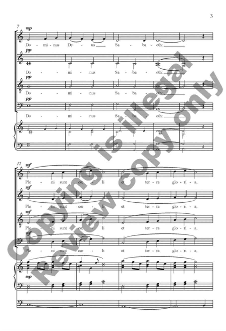 Sanctus et Benedictus from Missa Brevis 4-Part scores gallery preview page 10