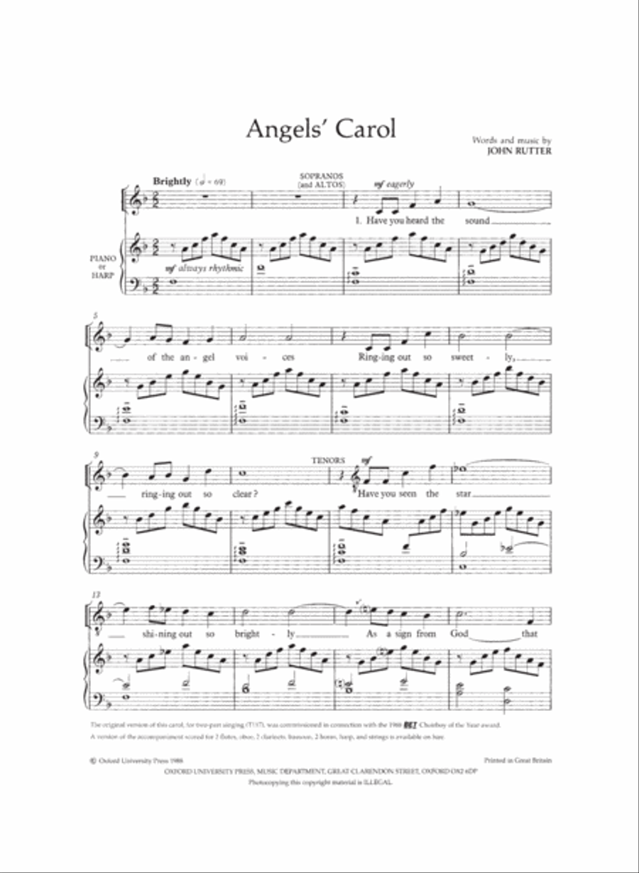Angels' Carol 4-Part scores gallery preview page 2