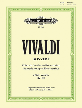 Cello Concerto in A minor RV 442 (Edition for Cello and Piano)