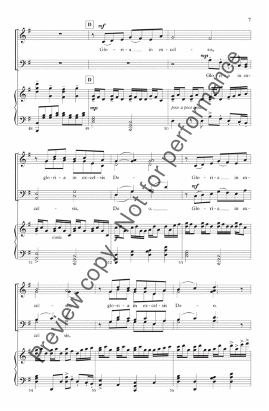 Gloria in Excelsis (from LUX) 4-Part scores gallery preview page 7