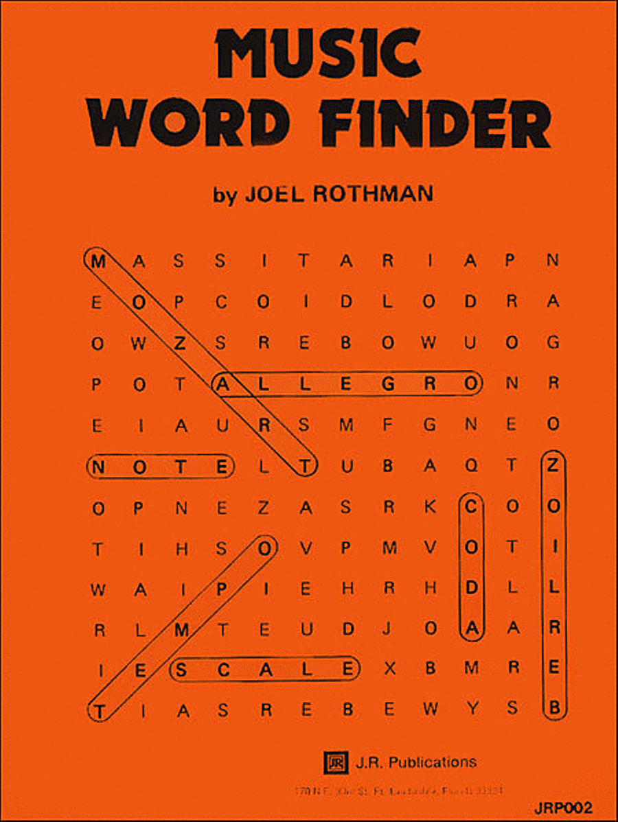 Music Word Finder Key & Note References scores gallery preview page 1