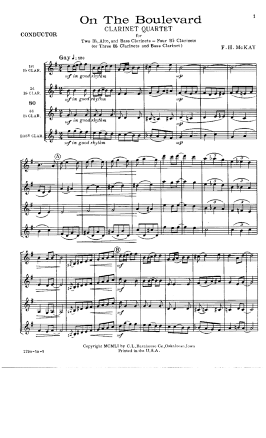 On the Boulevard Clarinet Quartet scores gallery preview page 2
