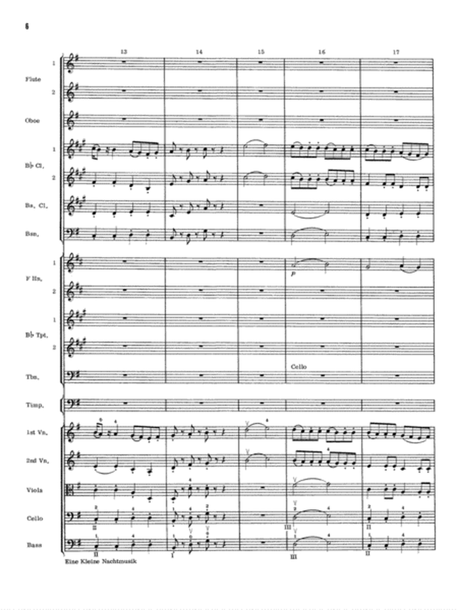 Eine Kleine Nachtmusik, 1st Movement: Score
