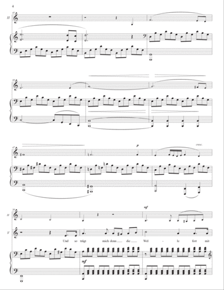 SCHUBERT: Auf dem Strom, D. 943 (transposed to C major) Voice scores gallery preview page 5