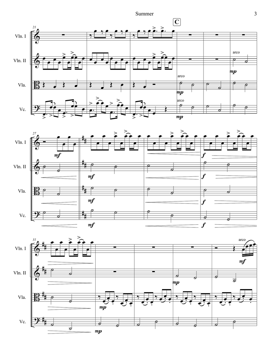 Summer String Quartet scores gallery preview page 3