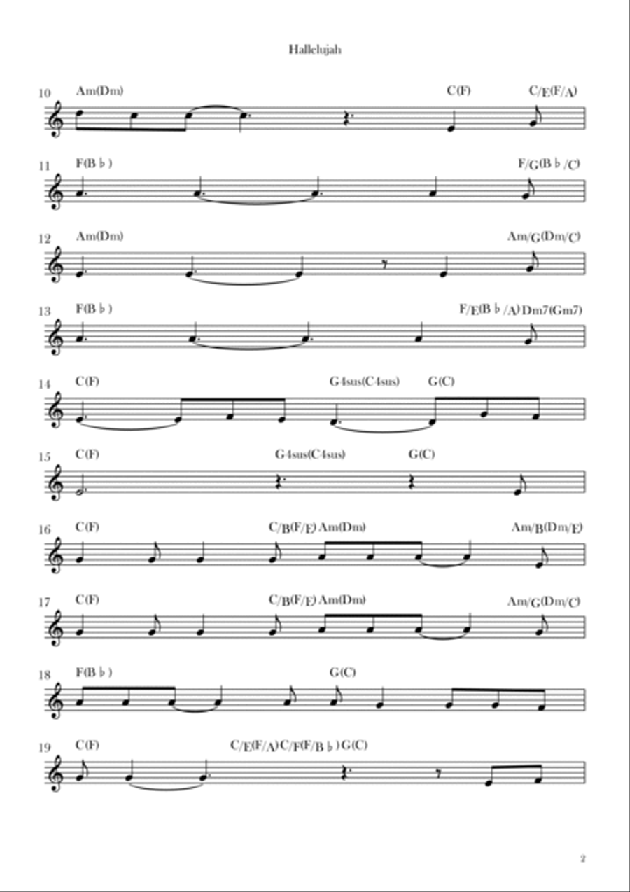 Hallelujah Horn Solo scores gallery preview page 2