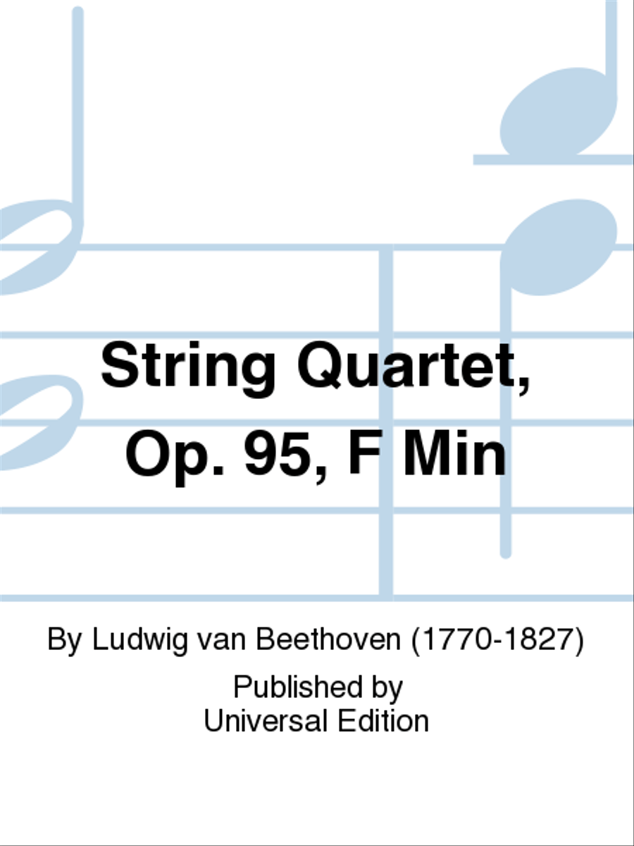 Book cover for String Quartet, Op. 95, F Min