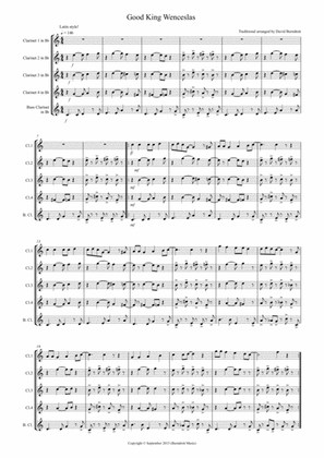 Good King Wenceslas (Latin Style!) for Clarinet Quintet