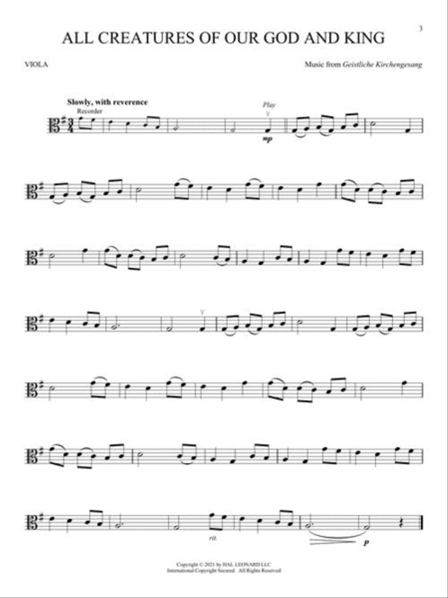 Peaceful Hymns for Viola Viola scores gallery preview page 5