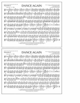 Book cover for Dance Again - Marimba 2