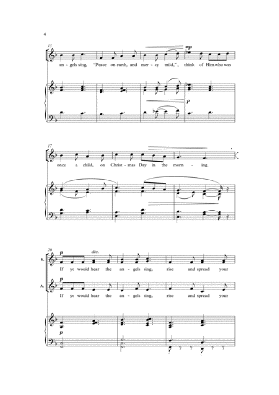 If ye would hear the angels sing SSA scores gallery preview page 3
