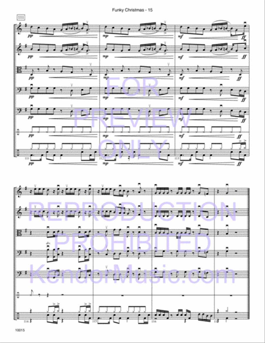 Funky Christmas String Orchestra scores gallery preview page 17