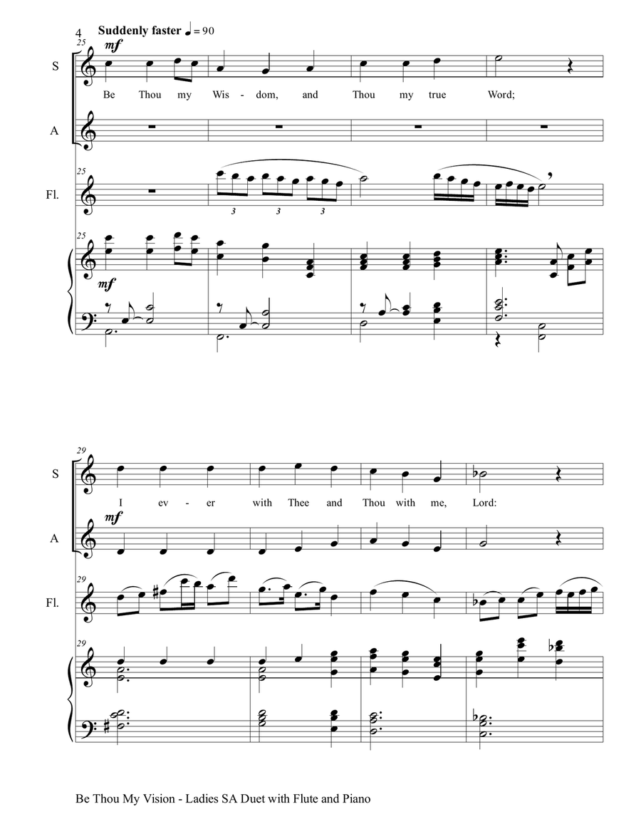 BE THOU MY VISION (Ladies SA Duet, Flute and Piano) SA scores gallery preview page 5