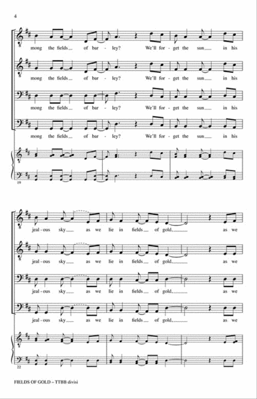 Fields of Gold TTBB scores gallery preview page 4