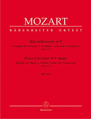 Book cover for Concerto for Piano and Orchestra, No. 11 F major, KV 413