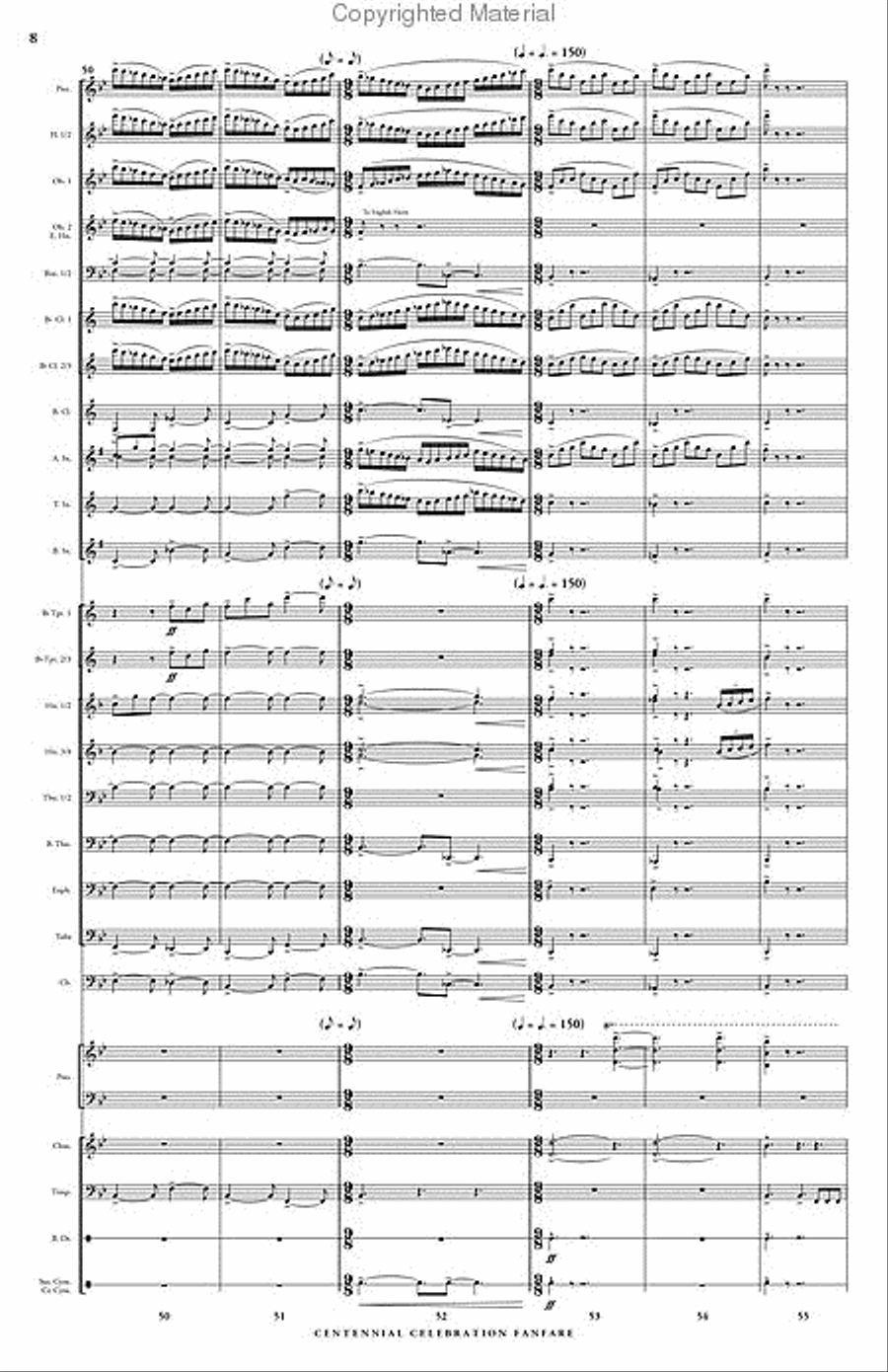 Centennial Celebration Fanfare Concert Band scores gallery preview page 9