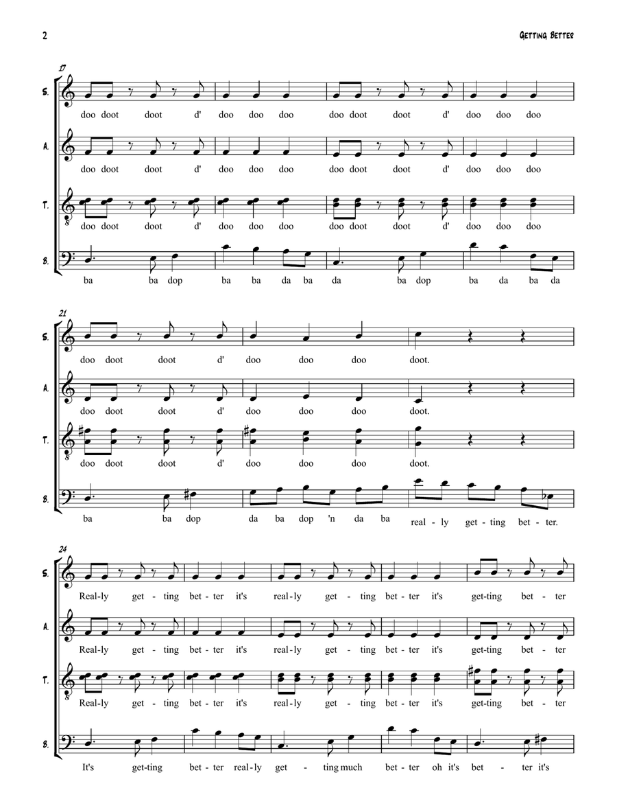 Getting Better 4-Part scores gallery preview page 2