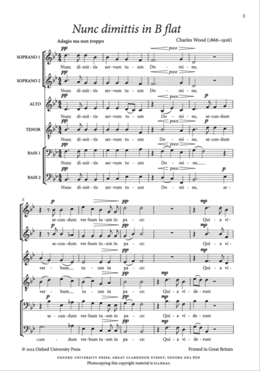 Nunc dimittis in B flat 4-Part scores gallery preview page 2