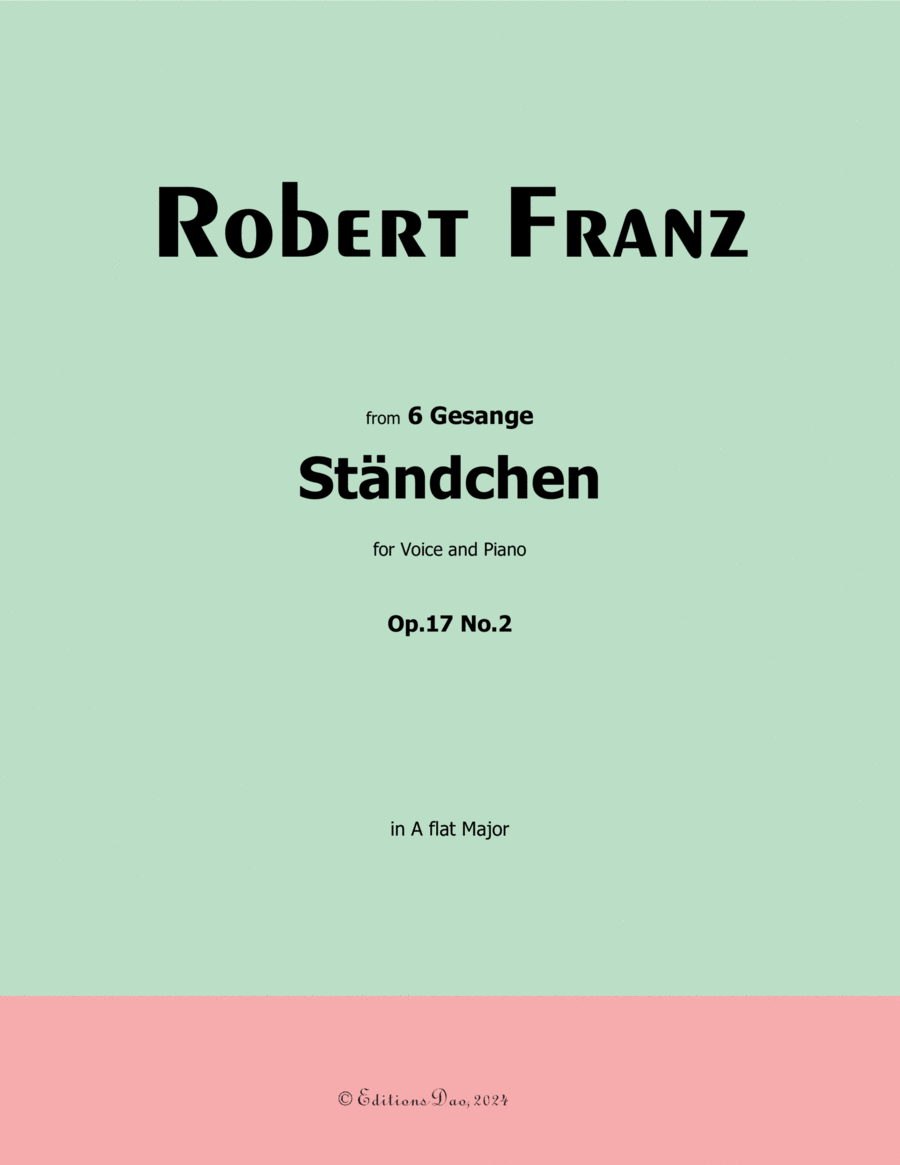 Standchen, by Robert Franz, in A flat Major Voice scores gallery preview page 1